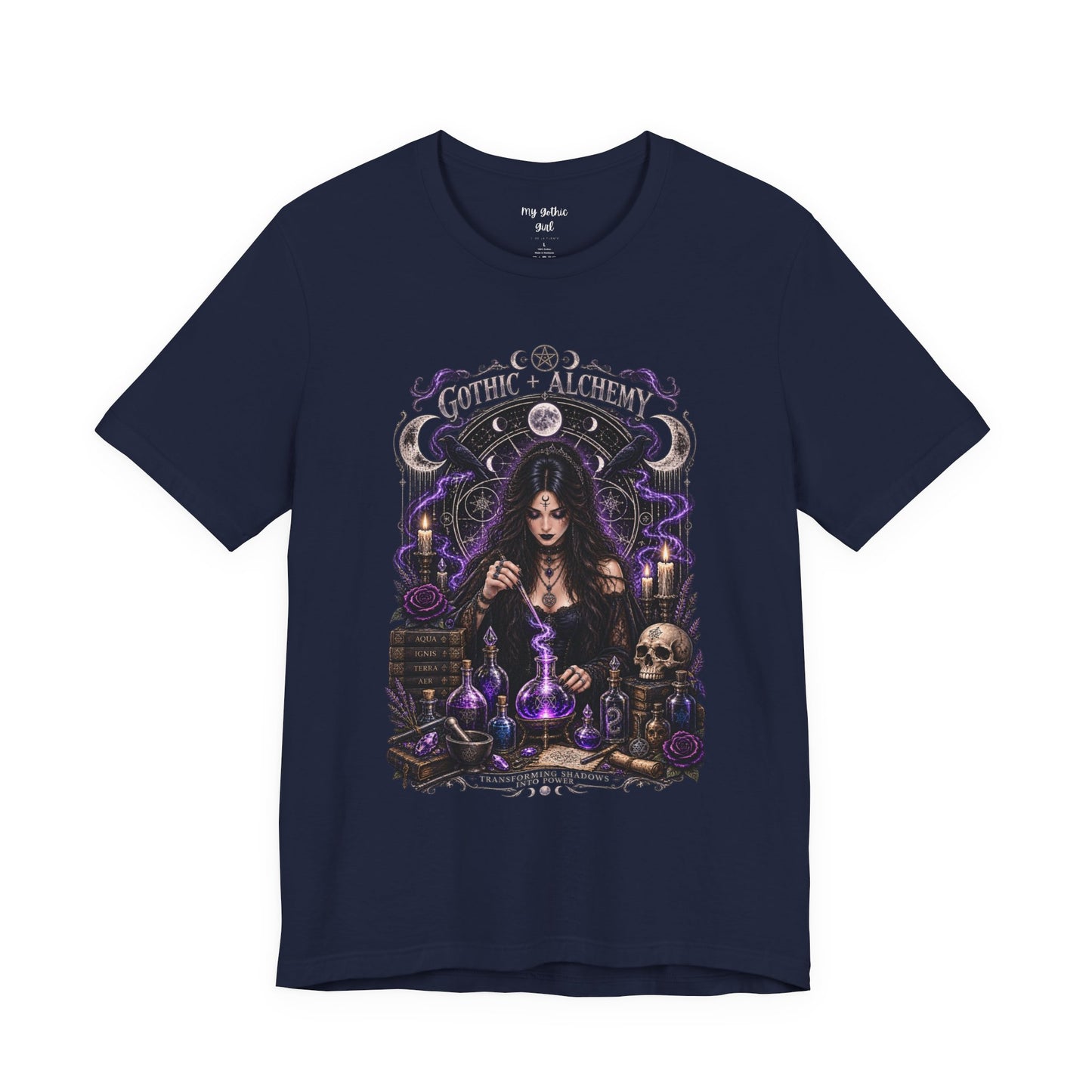 Gothic Alchemy T-Shirt — Witch Potion Skull Graphic Tee