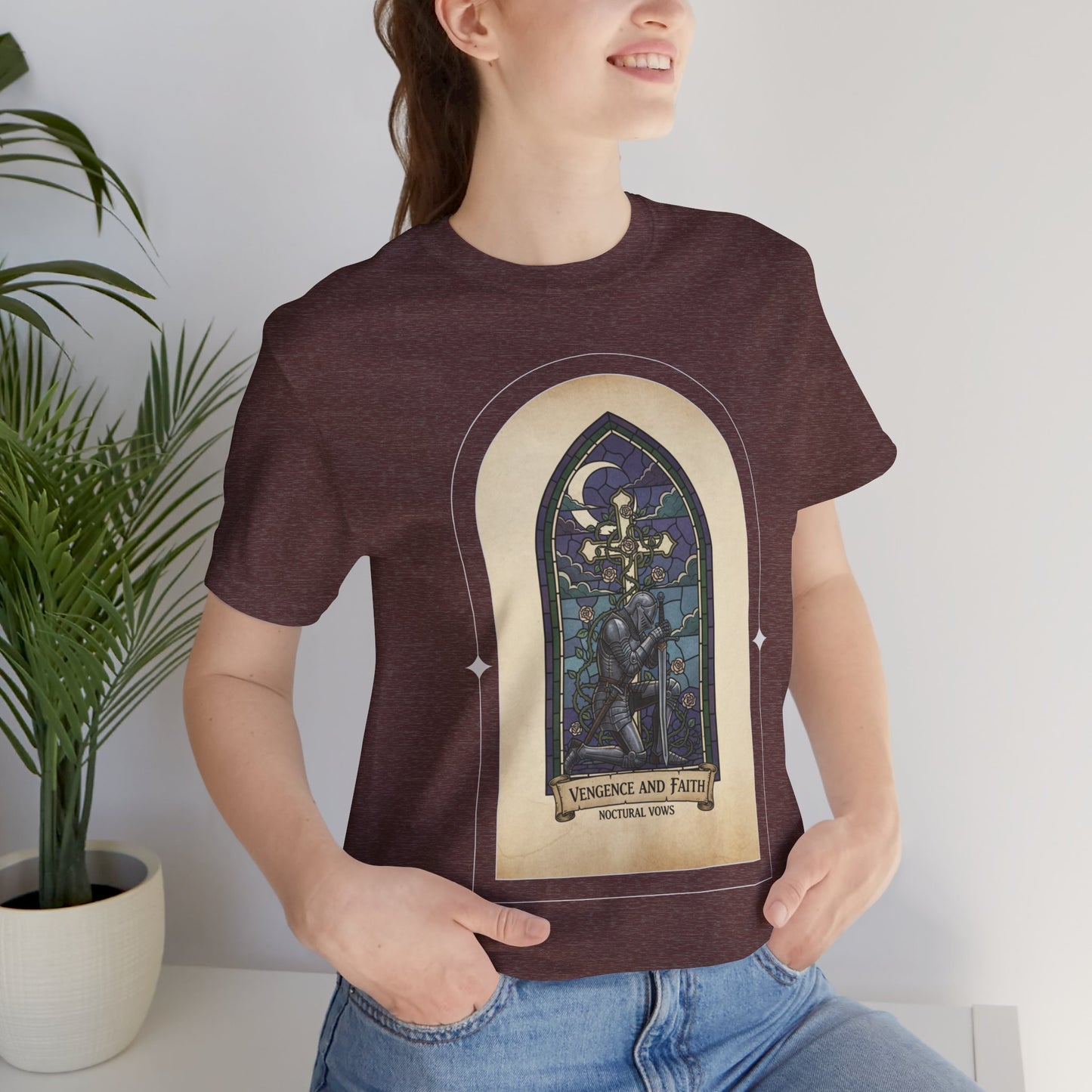 "Vengeance and Faith"  Gothic Graphic T-Shirt – Alt Aesthetic Poetic Goth Streetwear
