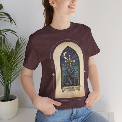 "Vengeance and Faith"  Gothic Graphic T-Shirt – Alt Aesthetic Poetic Goth Streetwear