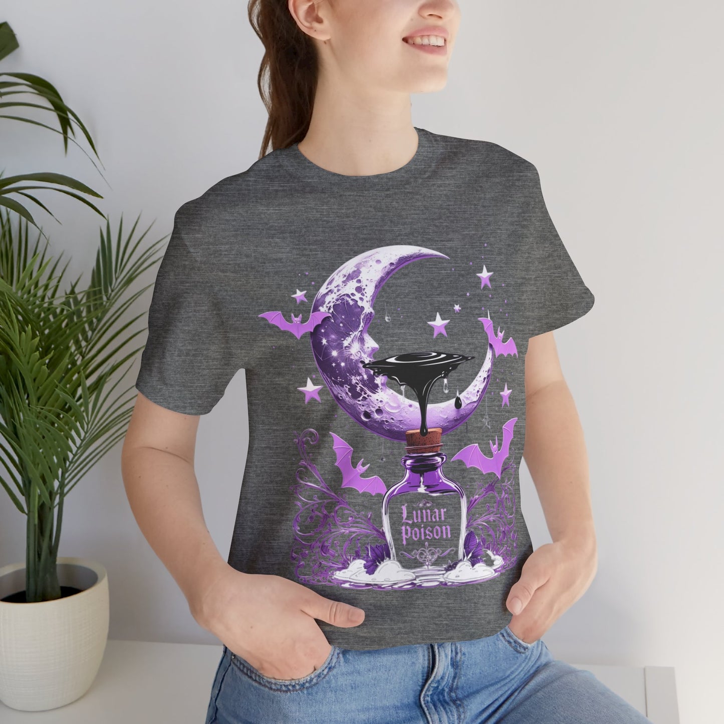 “Lunar Poison” — Celestial Alchemy Gothic Graphic T-Shirt – Alt Aesthetic Poetic Goth Street-wear