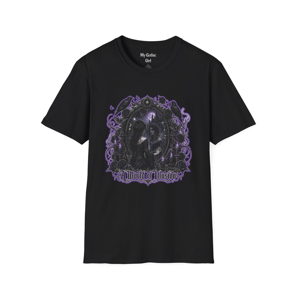 Gothic Mirror T-Shirt — "My Gothic Girl" Dark Violet Graphic Tee