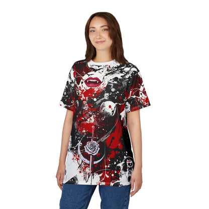 Kiss of the Vampire Gothic Graphic T-Shirt – Dark Romance All Over Print Vampire Shirt | My Gothic Girl