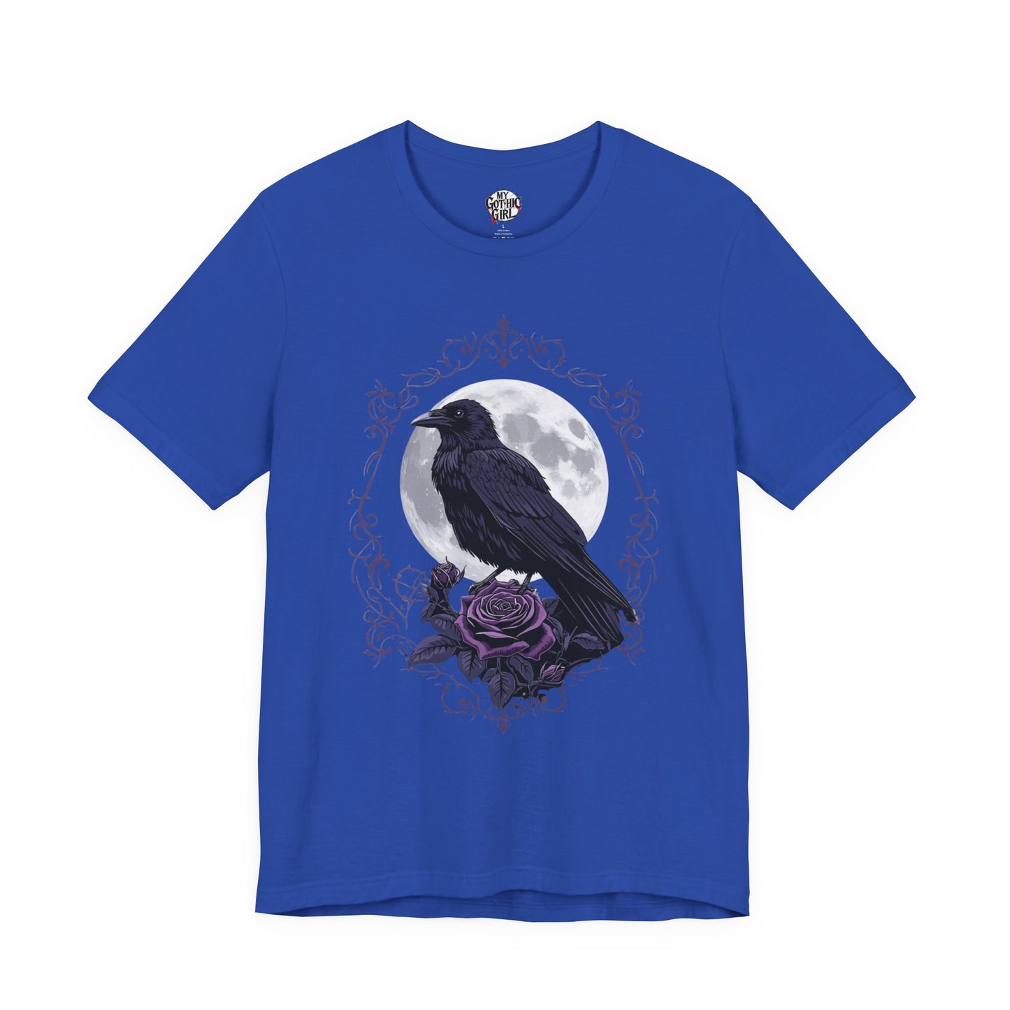 "The Raven and Moon"  Gothic Graphic T-Shirt – Alt Aesthetic Poetic Goth Street-wear
