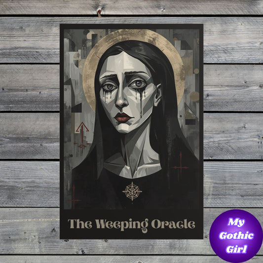 The Weeping Oracle Rolled Poster — Mystical Gothic Wall Art
