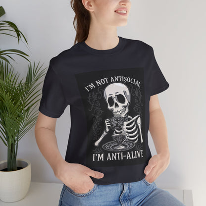 My Gothic Girl "I'M ANTI ALIVE" Graphic T-Shirt Unisex Gothic Dark Fashion Casual Wear