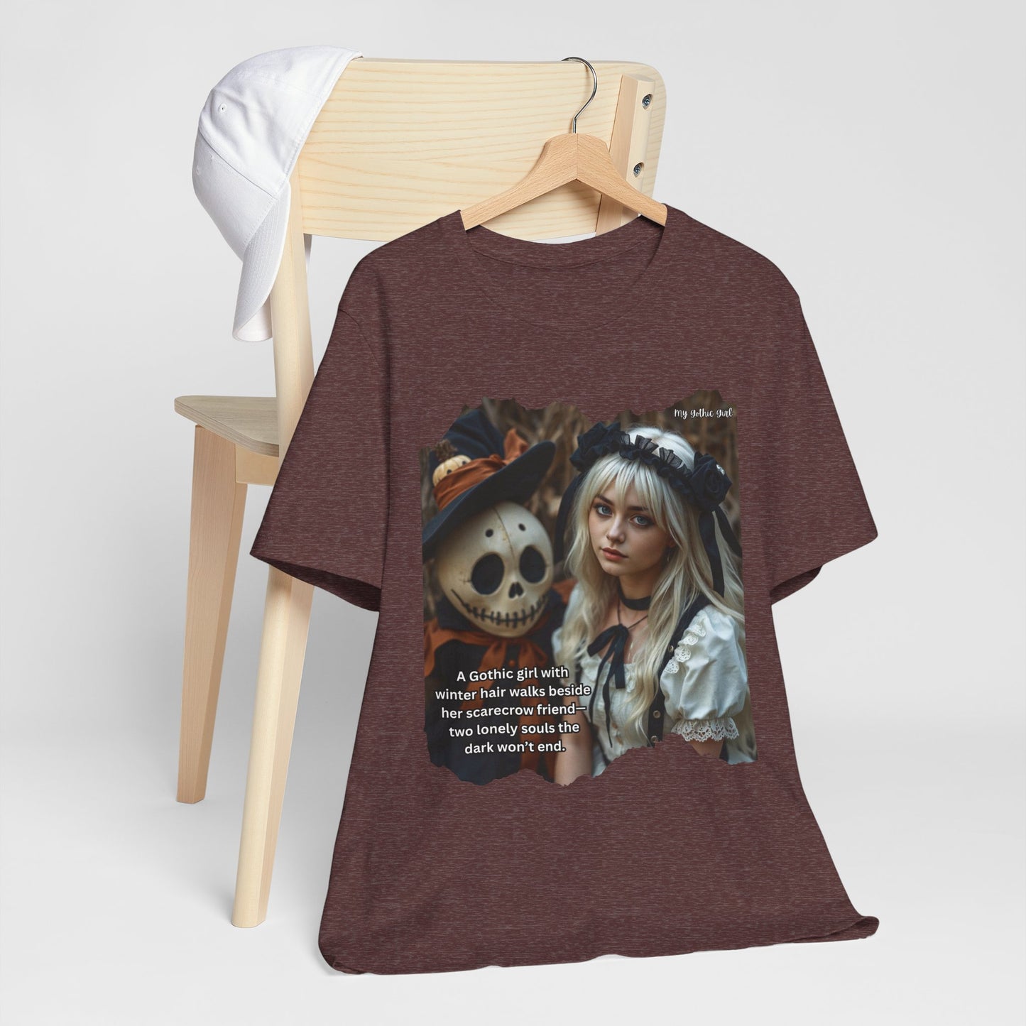 My Gothic Girl T-Shirt "Scarecrow Friend" – Whimsy Goth Streetwear, Dark Poetry Fashion, Alt Aesthetic Apparel