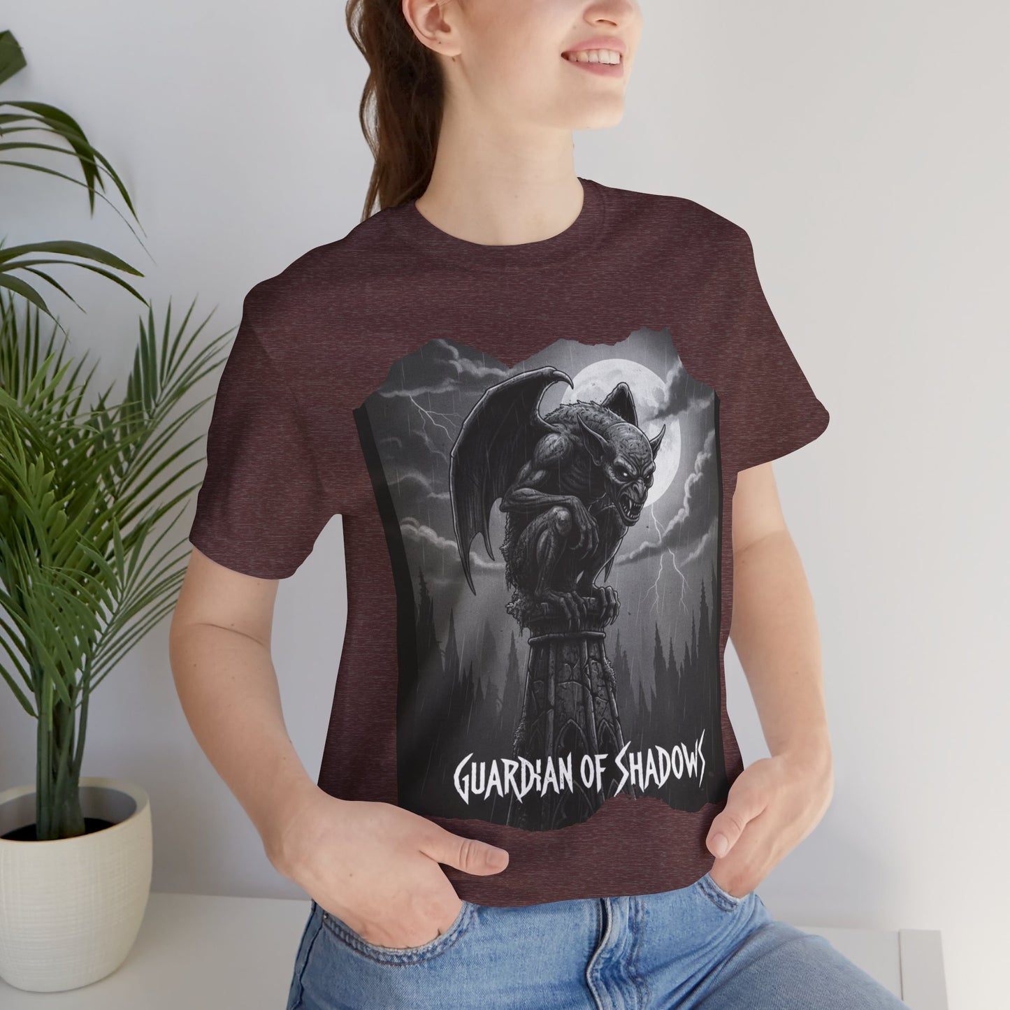 "Guardian of Shadows"  Gothic Graphic T-Shirt – Alt Aesthetic Poetic Goth Streetwear