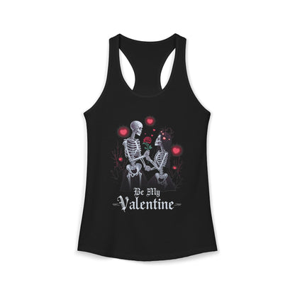 Cute Gothic Skeleton Romance Shirt — Women's Racerback Tank