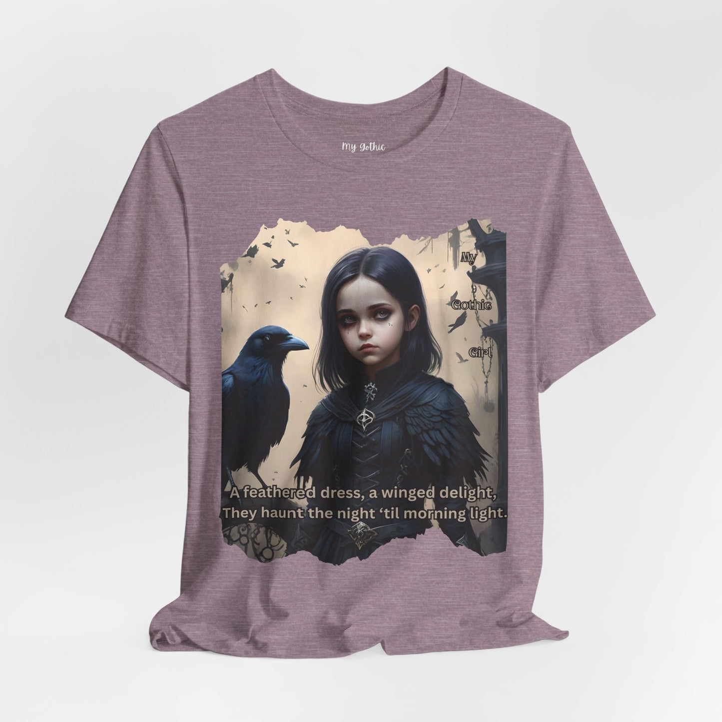 My Gothic Girl T-Shirt "Black Raven"  Whimsy Goth, Goth Fashion, Poetic Gothic Street Wear