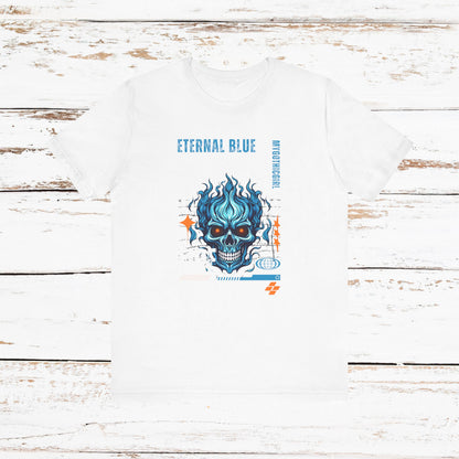 Eternal Blue Skull Flame Gothic Tee