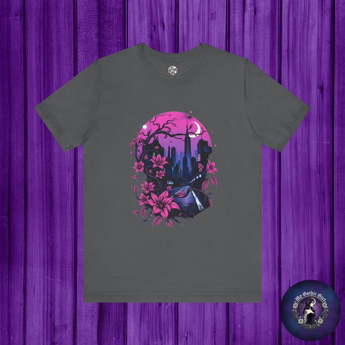 “Dark Bloom” — WhimsyGoth Floral Tee – Alt Aesthetic Poetic Goth Street-wear