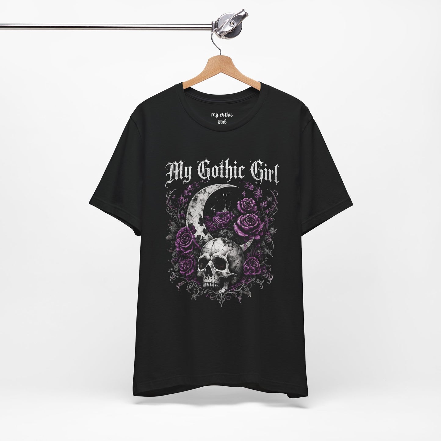 My Gothic Girl Skull Tee — Gothic Moon & Purple Roses T-Shirt