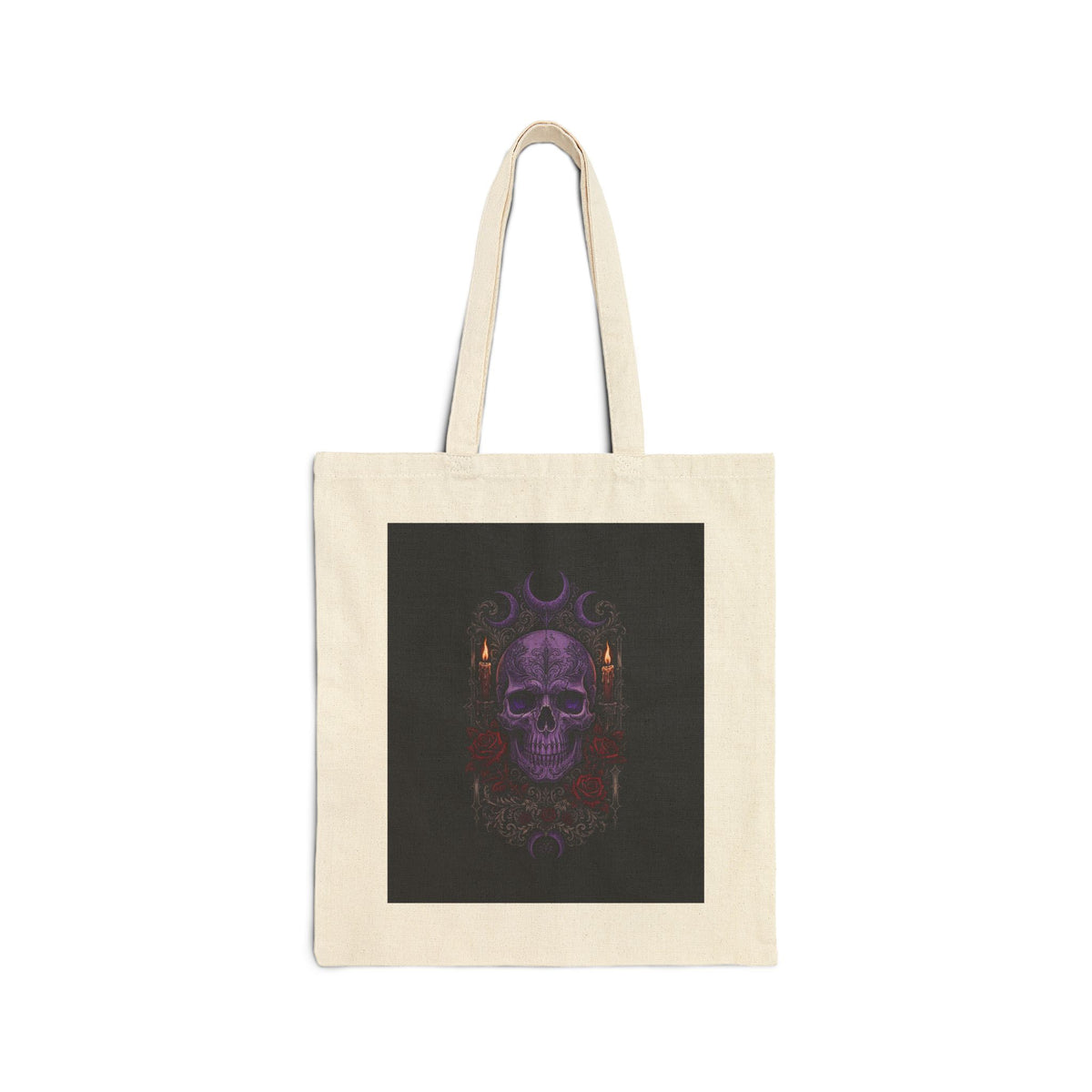 Candle & Roses Skull Tote — 'My Gothic Girl' Canvas Tote Bag