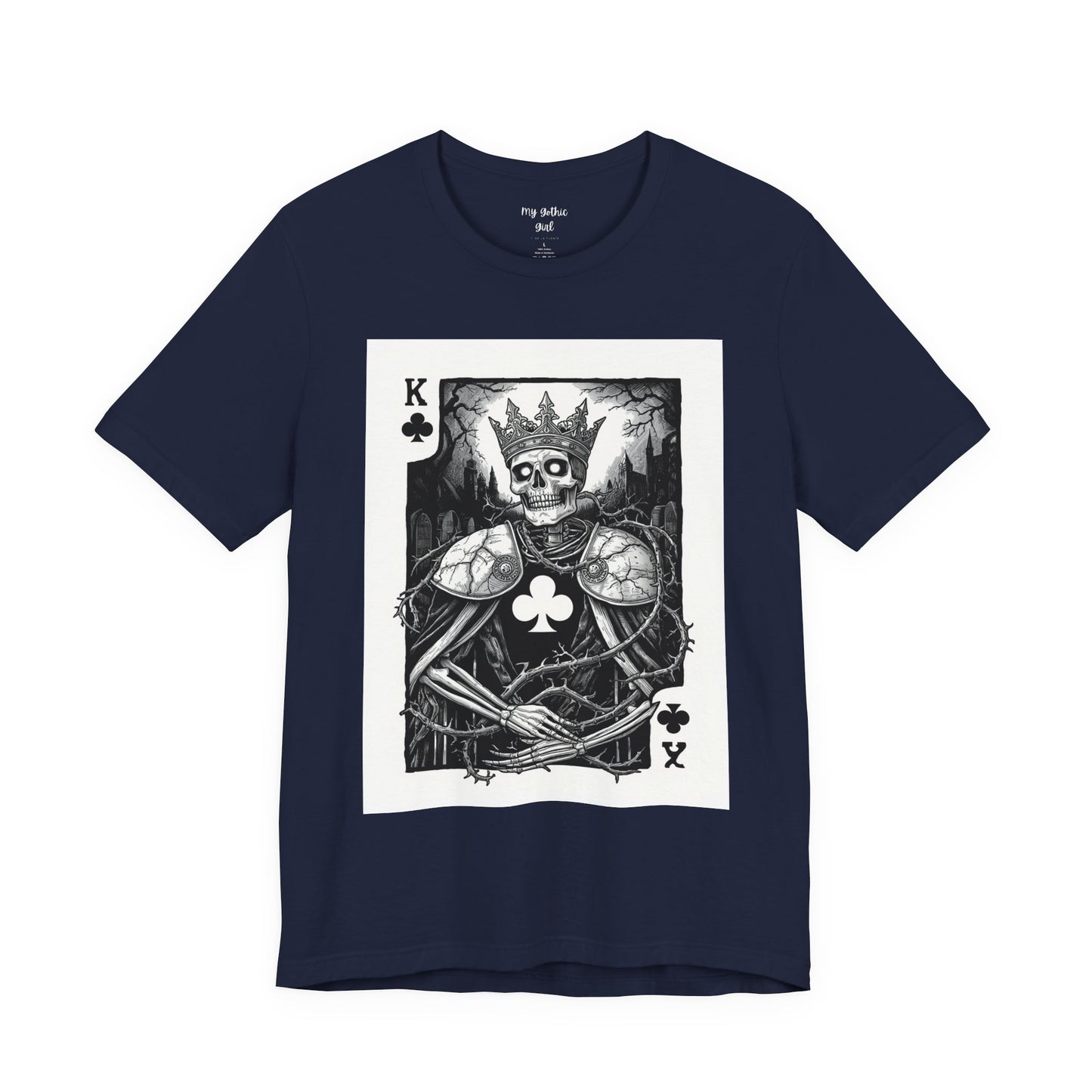 King of Clubs Skeleton Playing Card T‑Shirt