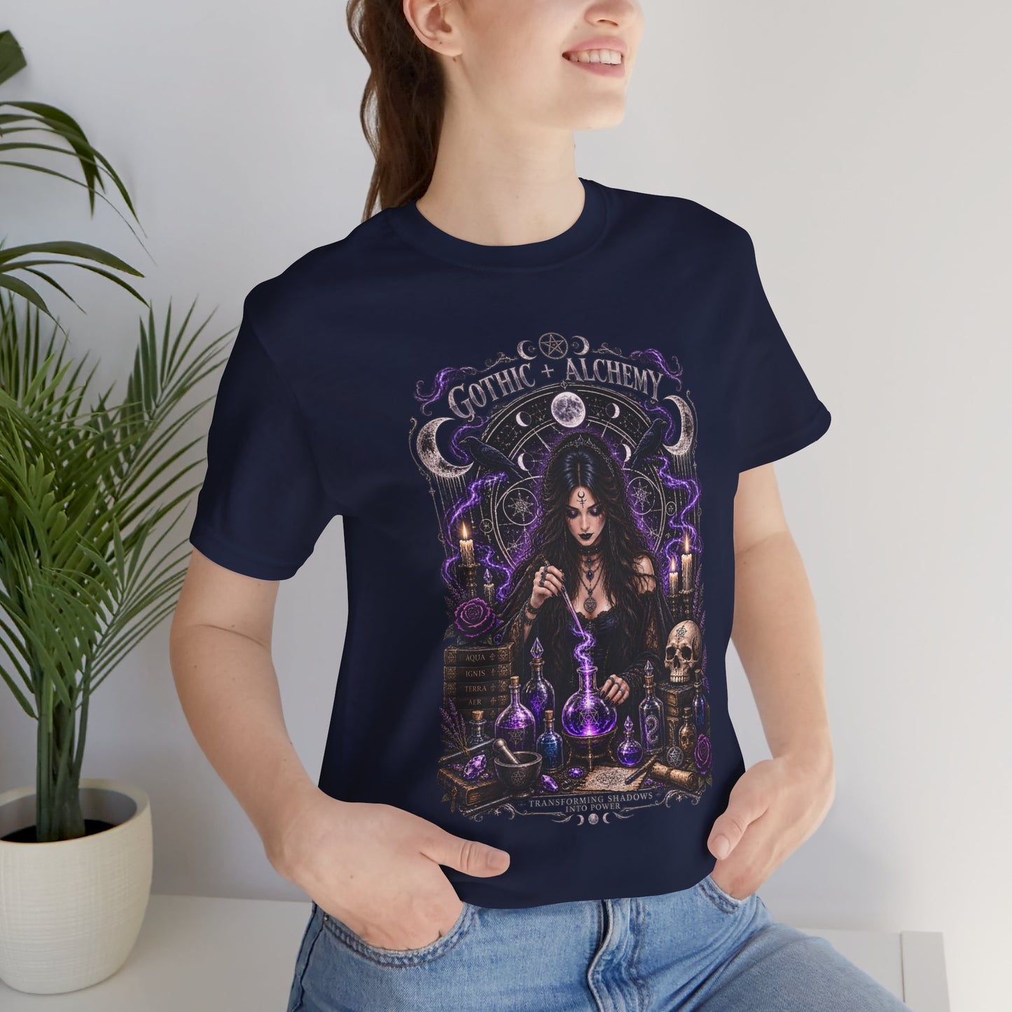 Gothic Alchemy T-Shirt — Witch Potion Skull Graphic Tee