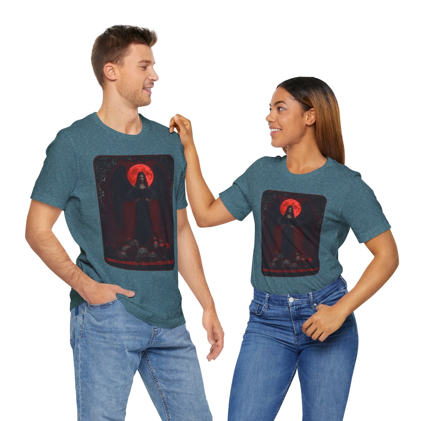 “Lilith Ascendant — She Who Will Not Kneel.” Graphic T-Shirt – Alt Aesthetic Poetic Goth Street-wear