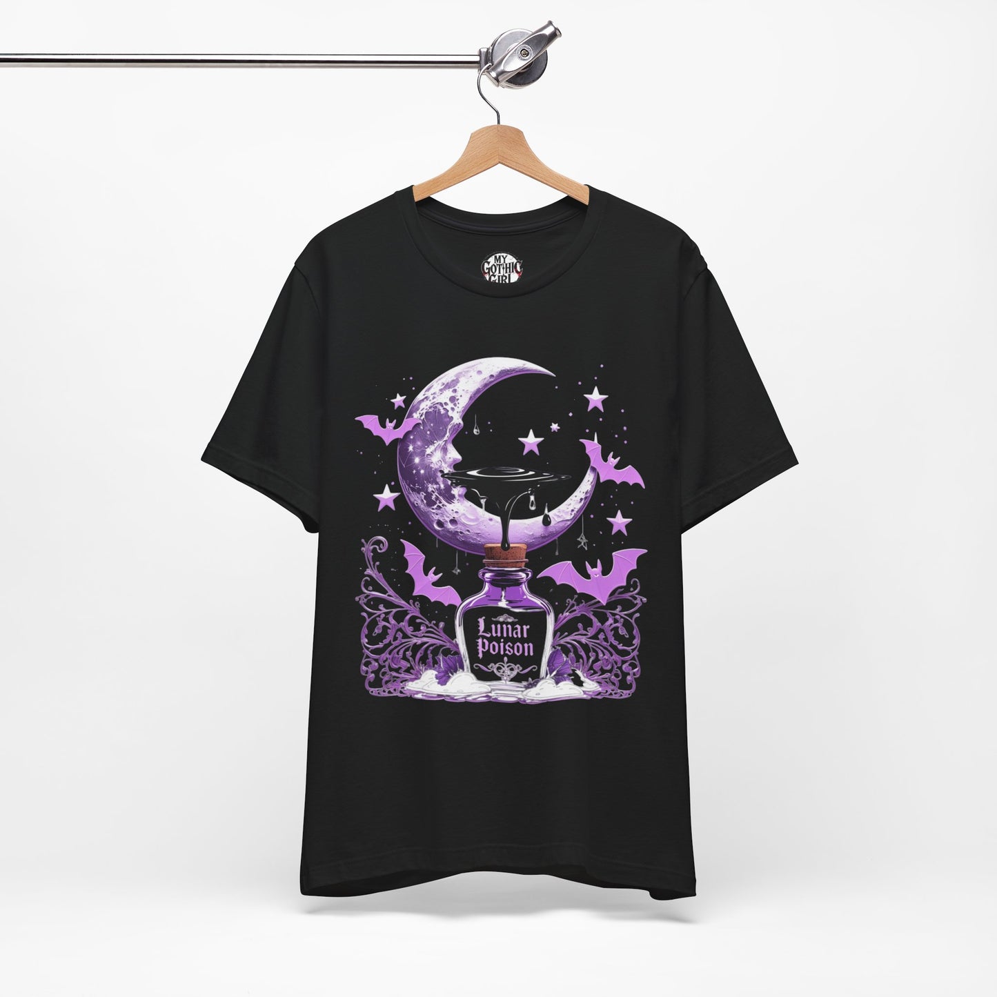 “Lunar Poison” — Celestial Alchemy Gothic Graphic T-Shirt – Alt Aesthetic Poetic Goth Street-wear