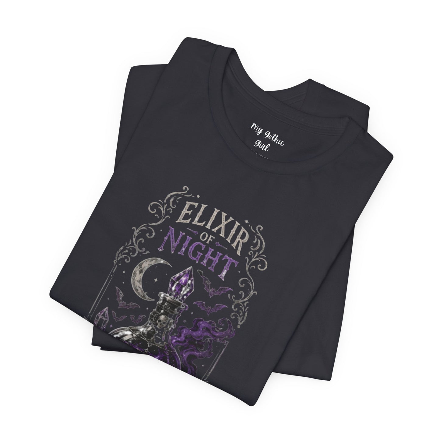"Elixir of Night - Alchemy for the Soul" Gothic Design Short Sleeve T Shirt