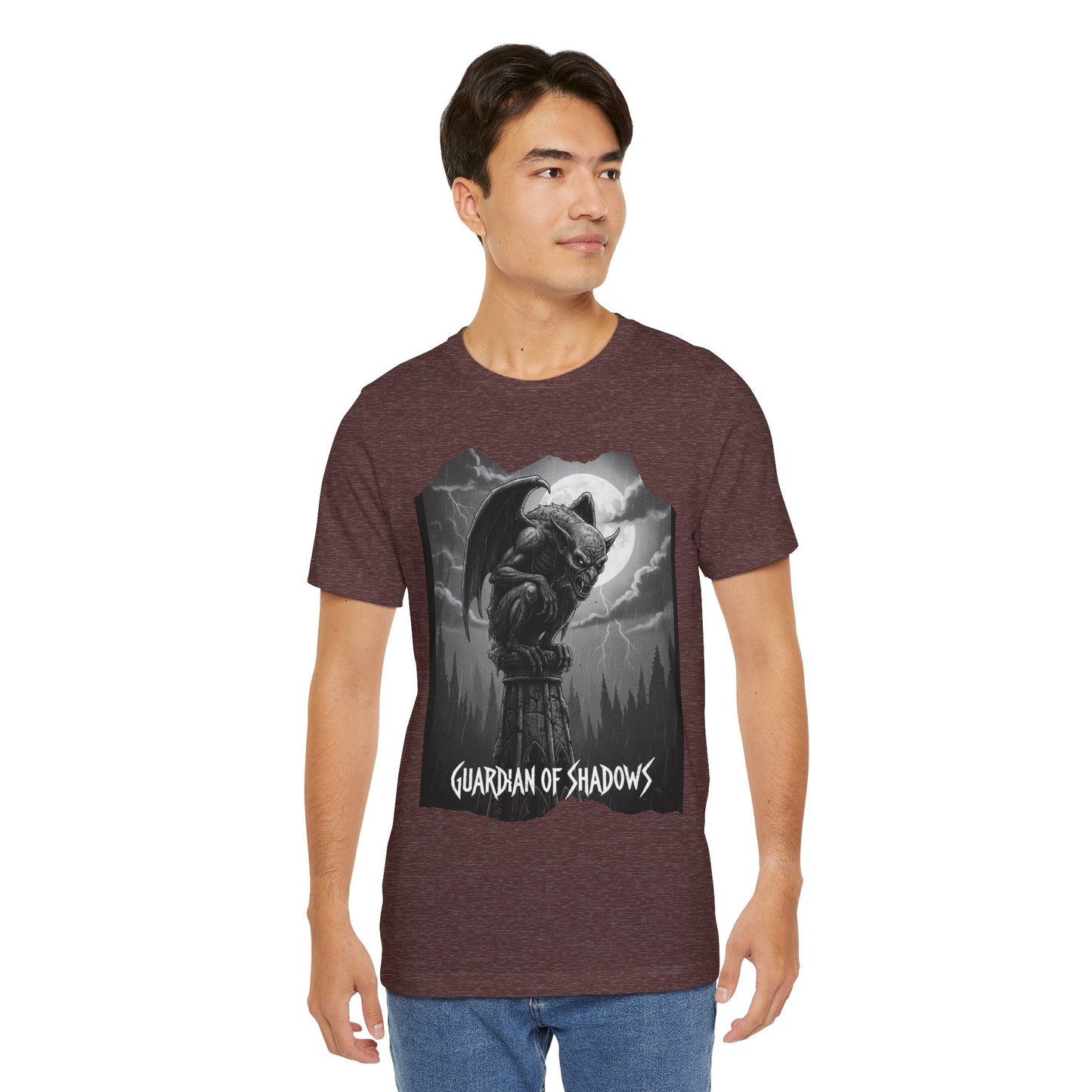 "Guardian of Shadows"  Gothic Graphic T-Shirt – Alt Aesthetic Poetic Goth Streetwear