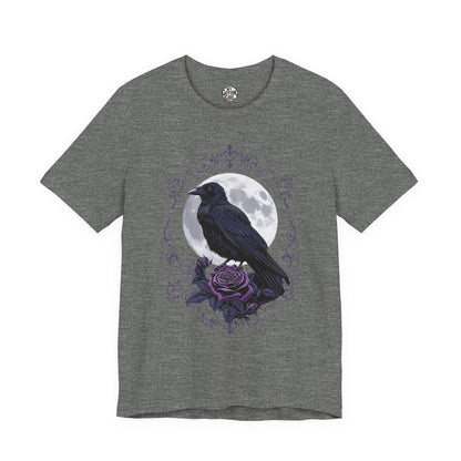 "The Raven and Moon"  Gothic Graphic T-Shirt – Alt Aesthetic Poetic Goth Street-wear