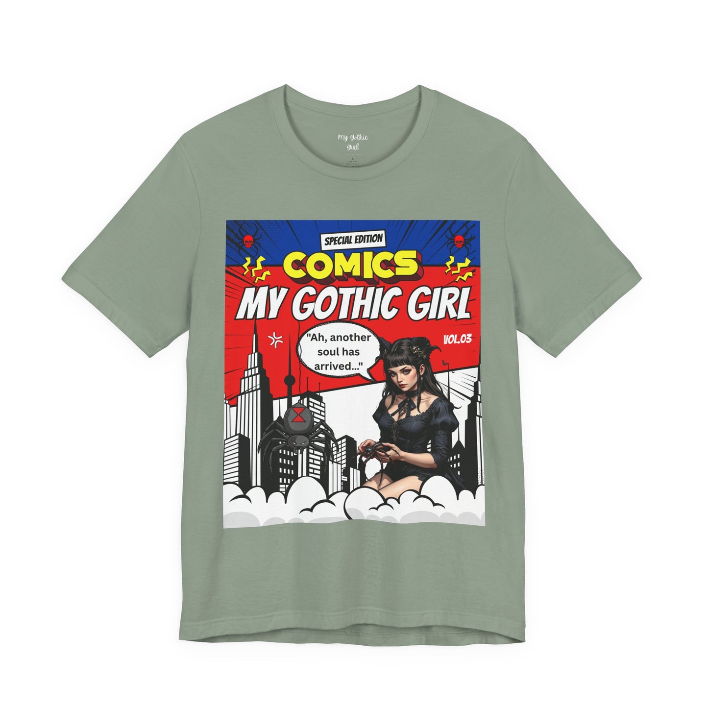 My Gothic Girl Comic Book Graphic Tee – Whimsy Goth Streetwear, Dark Poetry Fashion, Alt Aesthetic Apparel