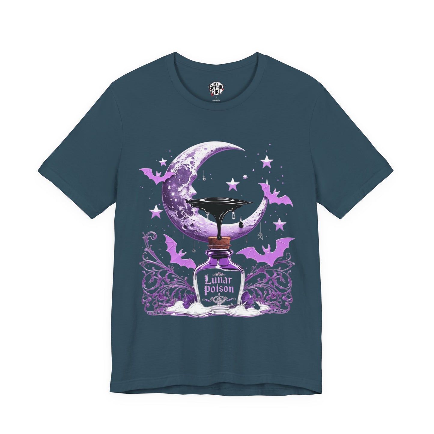 “Lunar Poison” — Celestial Alchemy Gothic Graphic T-Shirt – Alt Aesthetic Poetic Goth Street-wear