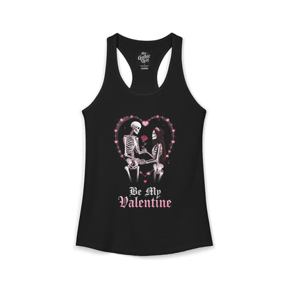 Cute Gothic Skeleton Romance Shirt — Women's Racerback Tank