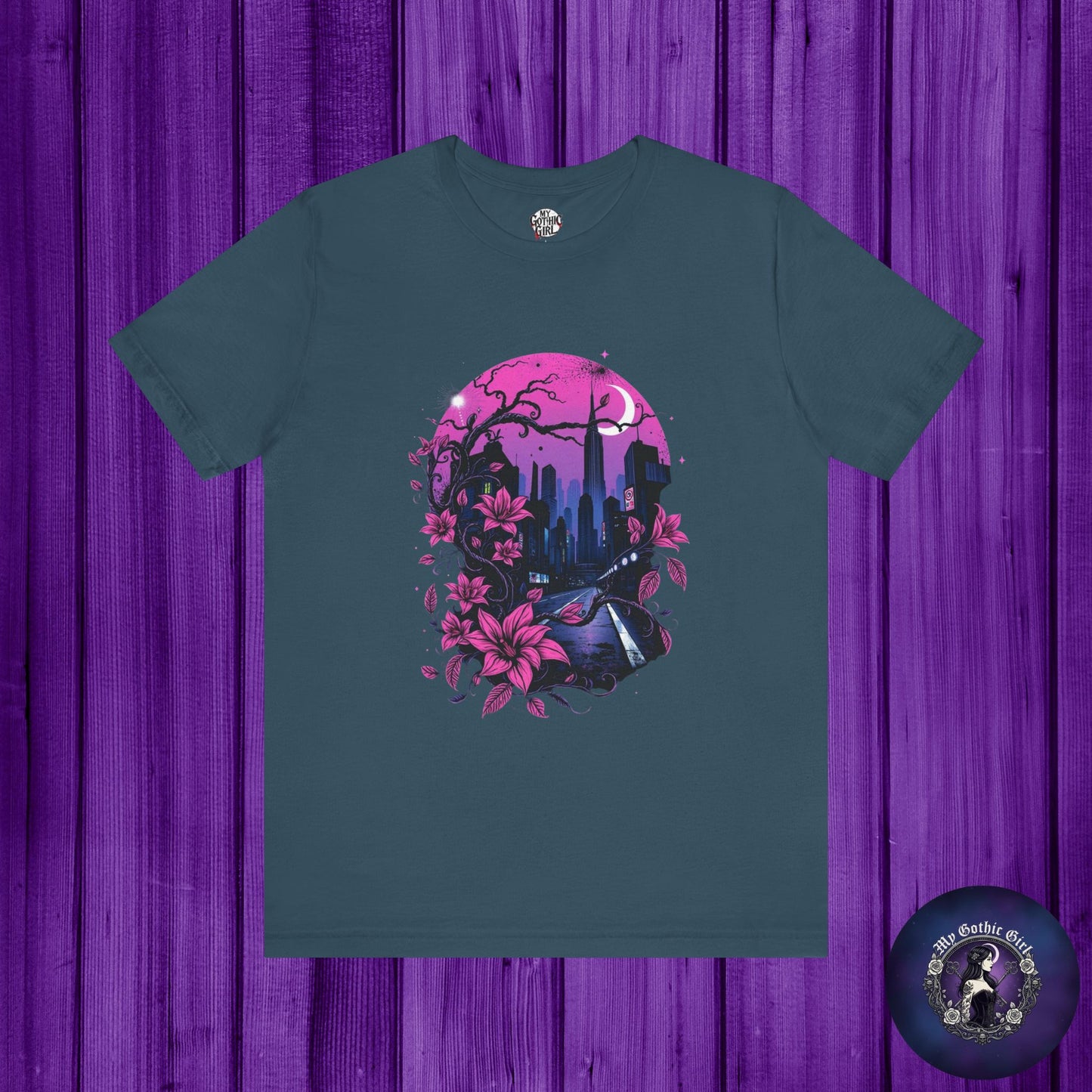 “Dark Bloom” — WhimsyGoth Floral Tee – Alt Aesthetic Poetic Goth Street-wear