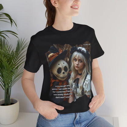 My Gothic Girl T-Shirt "Scarecrow Friend" – Whimsy Goth Streetwear, Dark Poetry Fashion, Alt Aesthetic Apparel