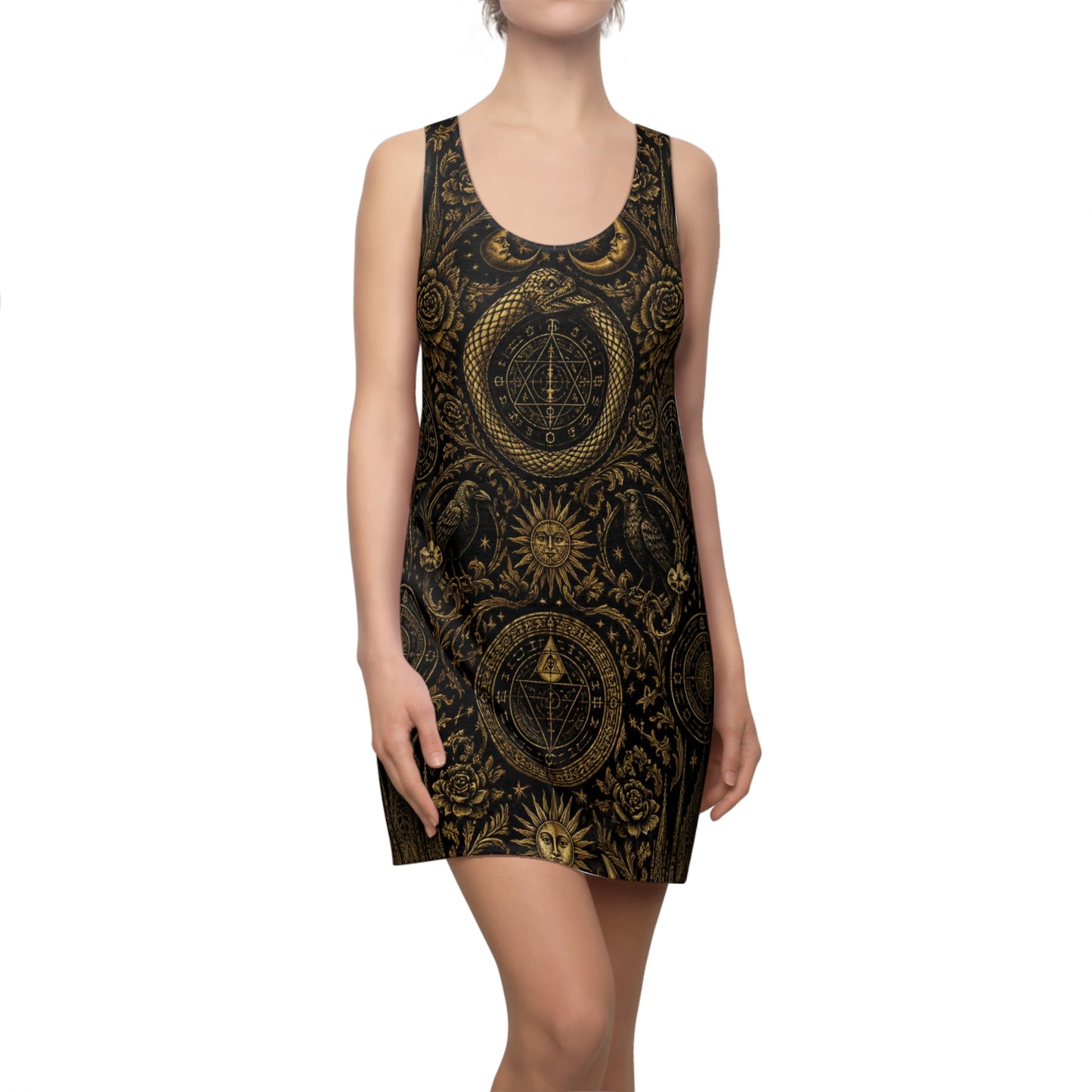 Racerback Dress — Vintage Alchemy Sun & Ouroboros Pattern