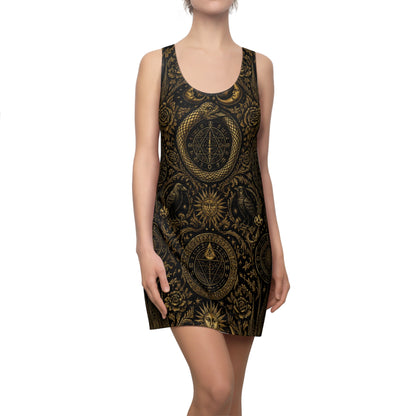 Racerback Dress — Vintage Alchemy Sun & Ouroboros Pattern