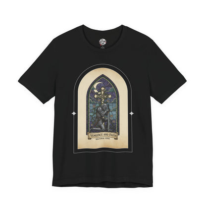 "Vengeance and Faith"  Gothic Graphic T-Shirt – Alt Aesthetic Poetic Goth Streetwear