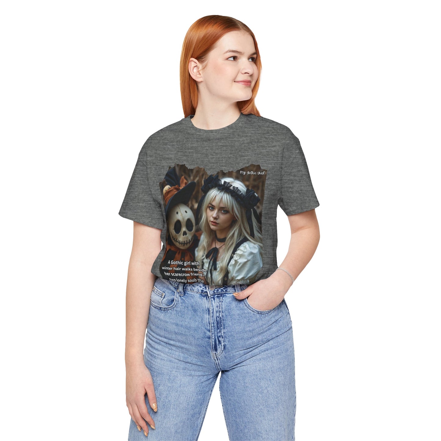 My Gothic Girl T-Shirt "Scarecrow Friend" – Whimsy Goth Streetwear, Dark Poetry Fashion, Alt Aesthetic Apparel