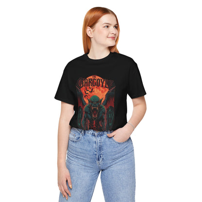 "The Gargoyle" — Dark Gothic Winged Statue Graphic Tee Design