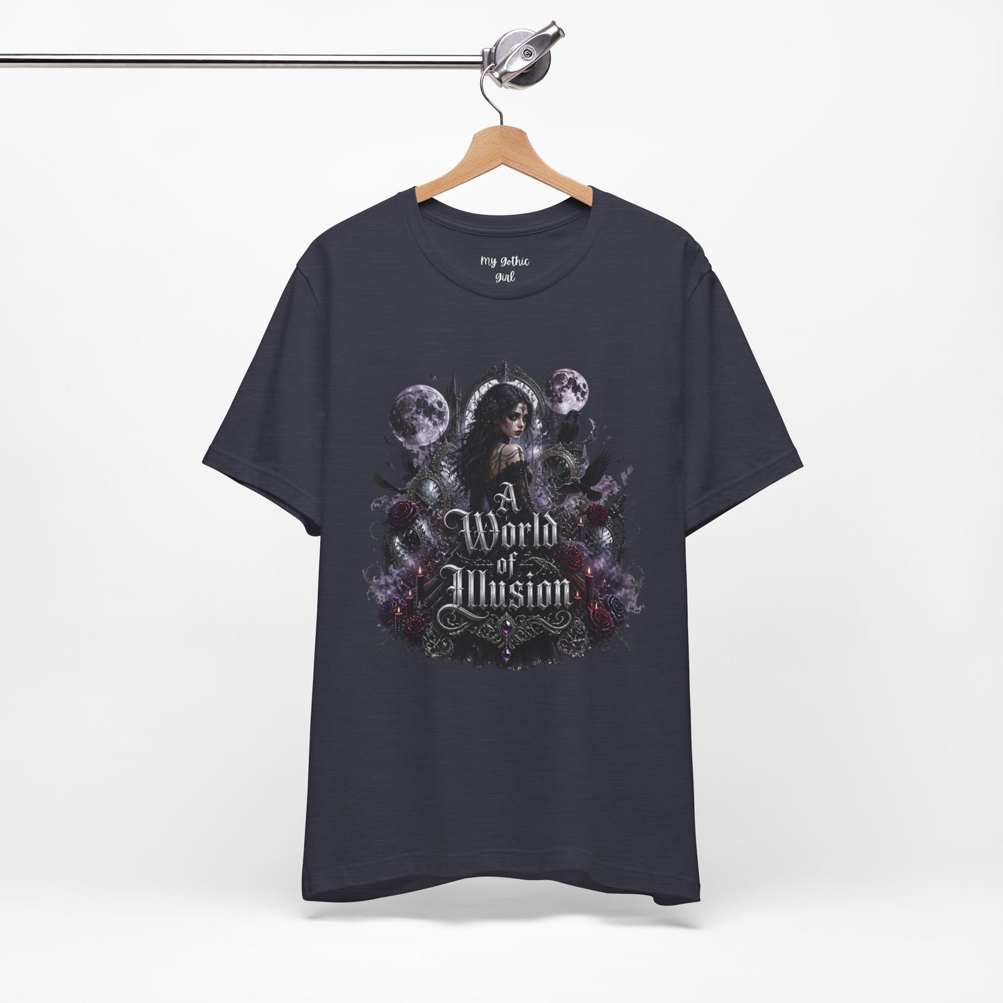 Gothic Moonlight Tee — "A World of Illusion" Graphic T-Shirt