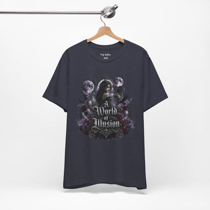 Gothic Moonlight Tee — "A World of Illusion" Graphic T-Shirt