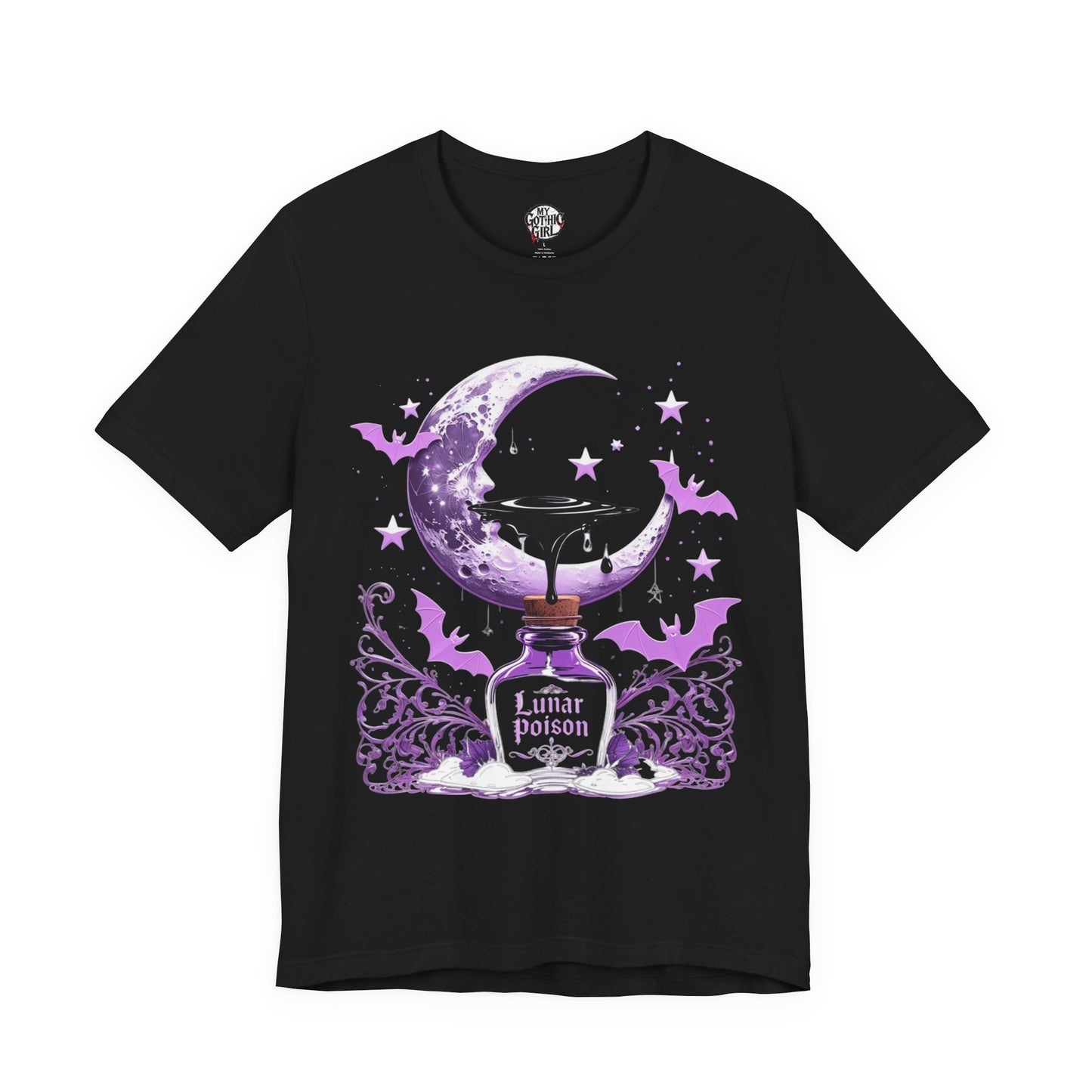 “Lunar Poison” — Celestial Alchemy Gothic Graphic T-Shirt – Alt Aesthetic Poetic Goth Street-wear