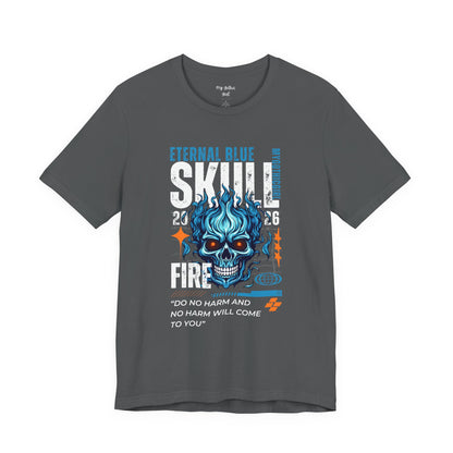 Eternal Blue Skull Flame Gothic Tee