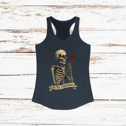 Be My Valentine Gothic Skeleton — Women's Racerback Tank Top