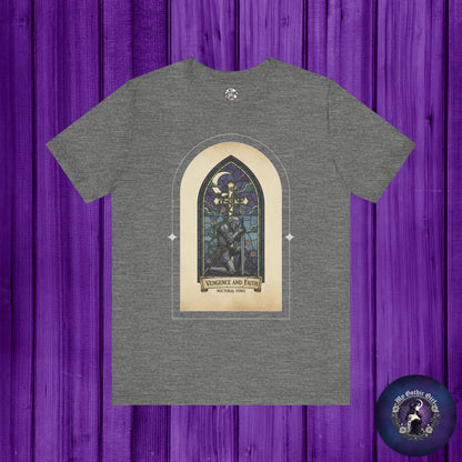 "Vengeance and Faith"  Gothic Graphic T-Shirt – Alt Aesthetic Poetic Goth Streetwear