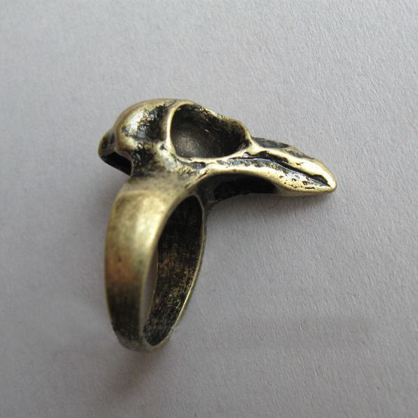 Crow Skull Bird Ring - Gothic Open-Cut Fashion Jewelry