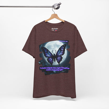 My Gothic Girl T-Shirt "Purple Gothic Butterfly" – Whimsy Goth Streetwear, Dark Poetry Fashion, Alt Aesthetic Apparel
