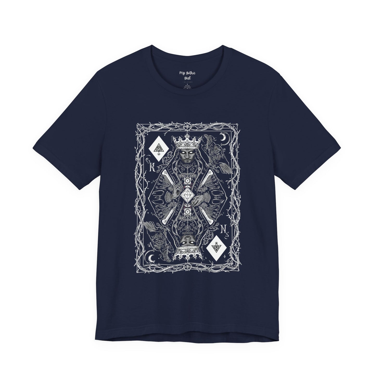 King of Diamonds Playing Card Graphic Tee — Dark Gothic King Design