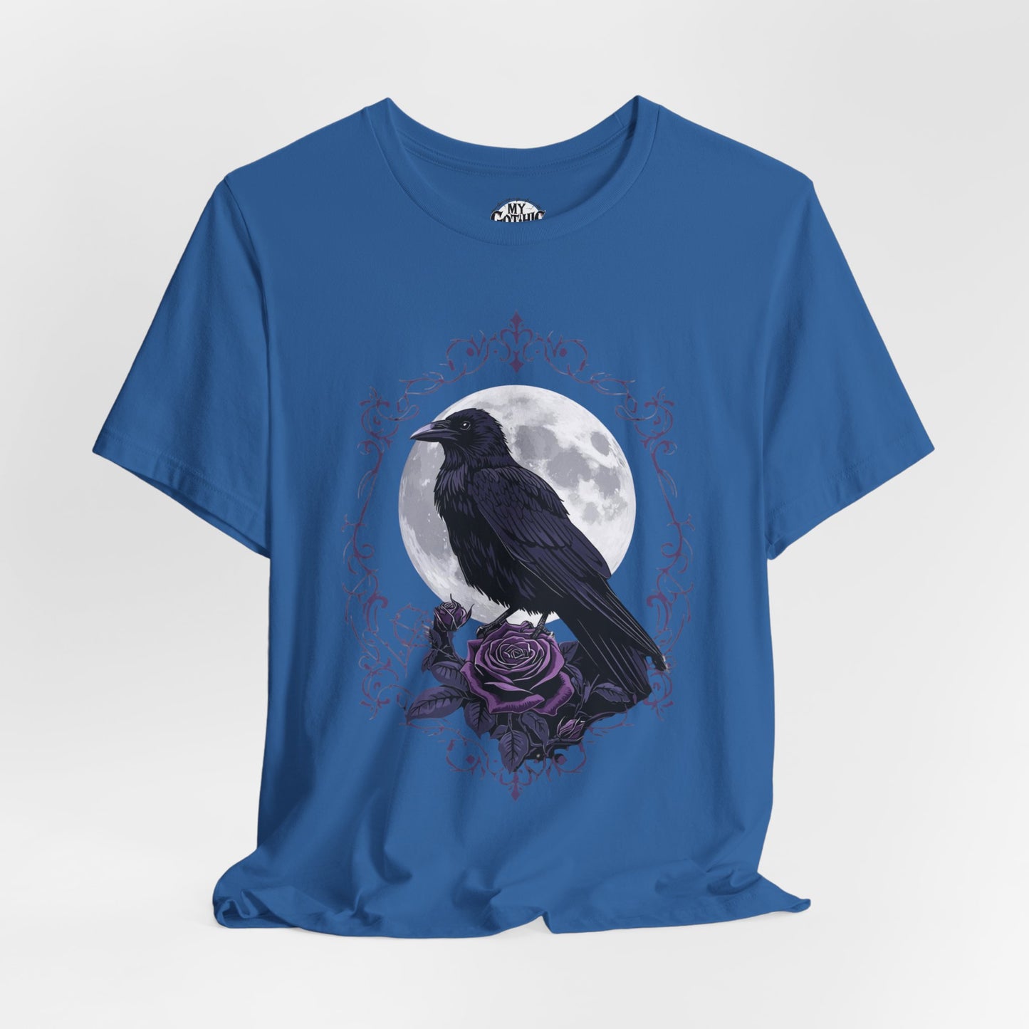 "The Raven and Moon"  Gothic Graphic T-Shirt – Alt Aesthetic Poetic Goth Street-wear