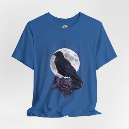 "The Raven and Moon"  Gothic Graphic T-Shirt – Alt Aesthetic Poetic Goth Street-wear