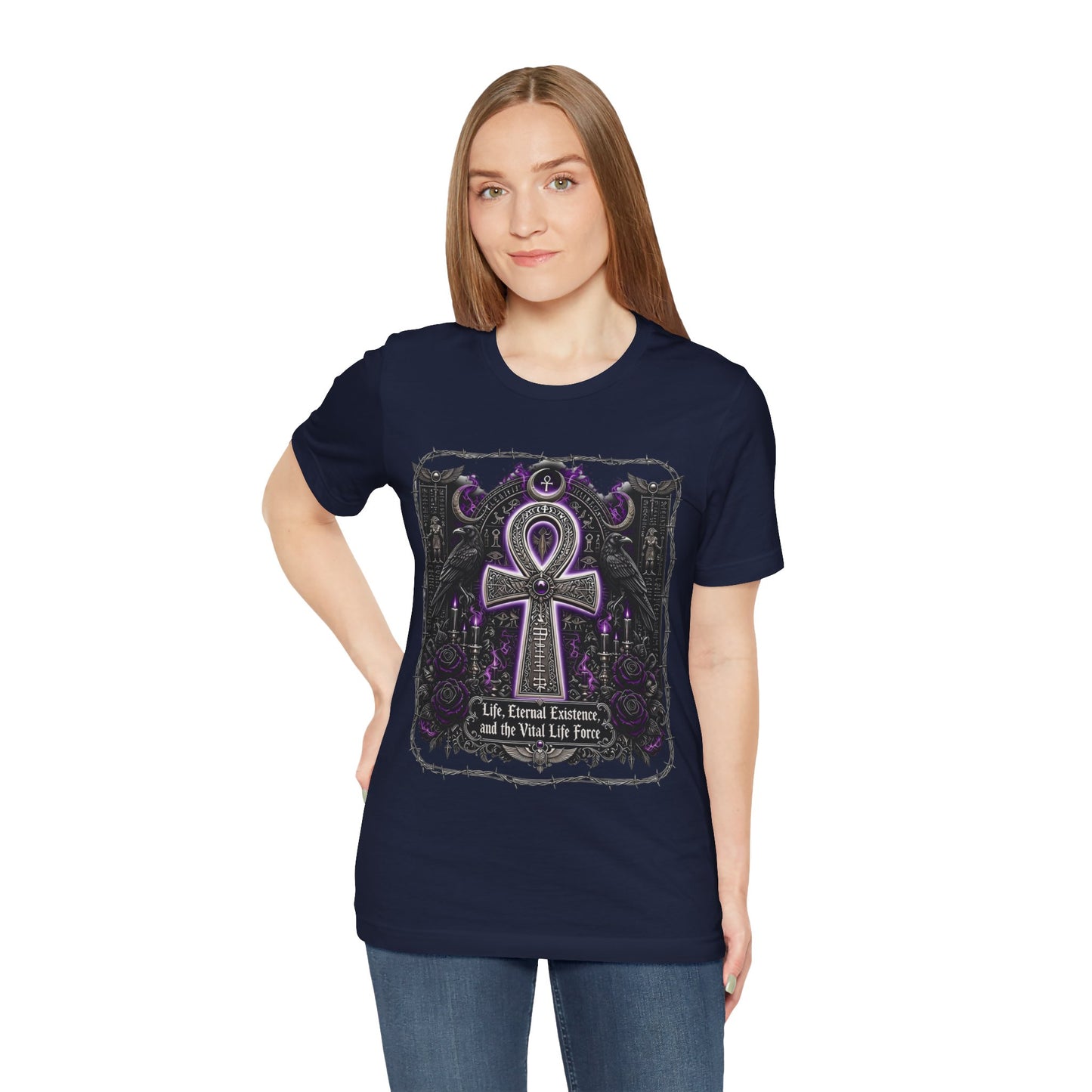Ankh Gothic Tee — Life, Eternal Continuity & Vital Life Force Graphic T-Shirt