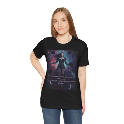 Fantasy Witch T‑Shirt — "From shadowed depths..." Mystical Gothic Tee