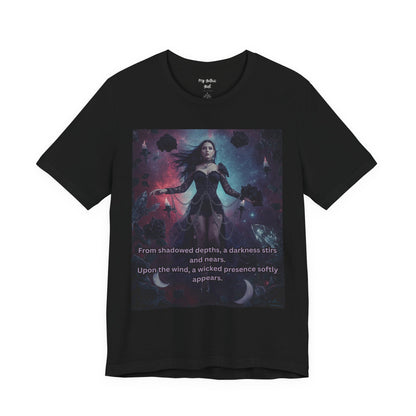 Fantasy Witch T‑Shirt — "From shadowed depths..." Mystical Gothic Tee