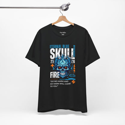 Eternal Blue Skull Flame Gothic Tee