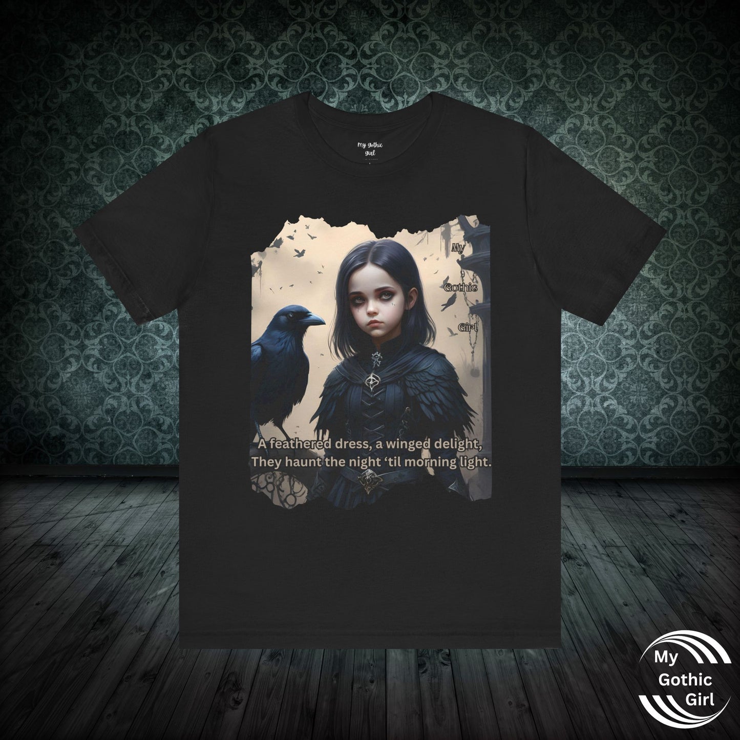 My Gothic Girl T-Shirt "Black Raven"  Whimsy Goth, Goth Fashion, Poetic Gothic Street Wear